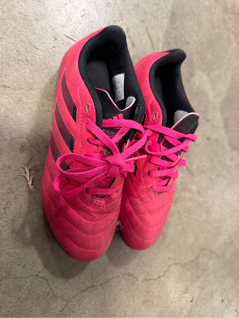 adidas girls Hot Pink Sneakers with Black Accents